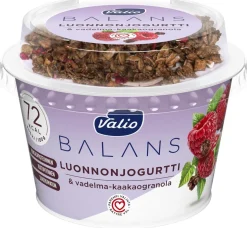 VALIO BALANS LUONNONJOGURTTI & VADELMA-KAAKAOGRANOLA LAKTON 200 G