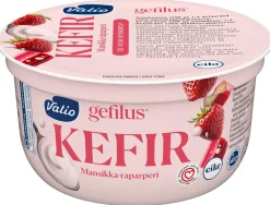 VALIO GEFILUS KEFIR MANSIKKA-RAPARPERI LAKTON 150 G