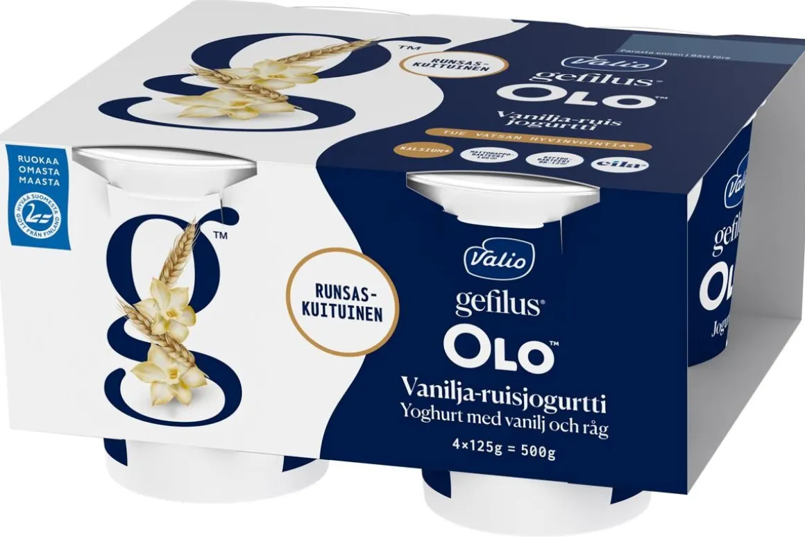 VALIO GEFILUS OLO JOGURTTI 4*125G VANILJA-RUIS LAKTON 500 G