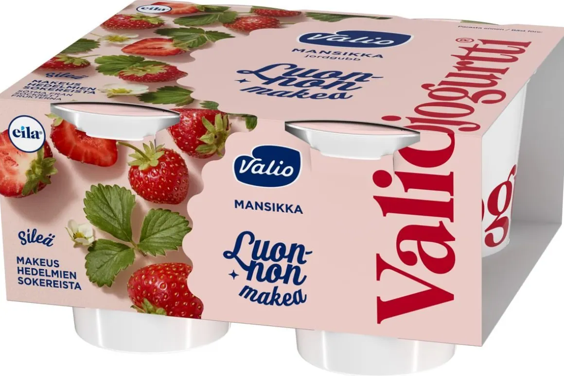 VALIOJOGURTTI 4*125G LUONNON MAKEA MANSIKKA LAKTON 500 G