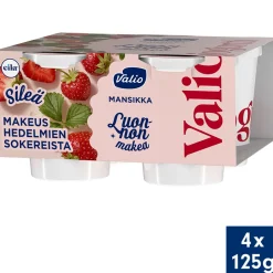 VALIOJOGURTTI 4*125G LUONNON MAKEA MANSIKKA LAKTON 500 G
