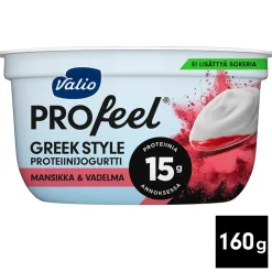 VALIO PROFEEL GREEK STYLE PROTEIINIJOGURTTI MANSIKKA-VADELMA