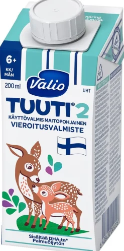VALIO TUUTI 2 MAITOPOHJAINEN VIEROITUSVALMISTE UHT 200 ML