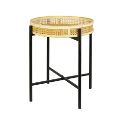 VALLEY PÖYTÄ PYÖREÄ RATTAN METALLIJALKA 40X42