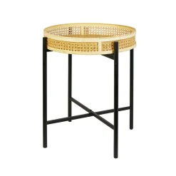 VALLEY PÖYTÄ PYÖREÄ RATTAN METALLIJALKA 40X42