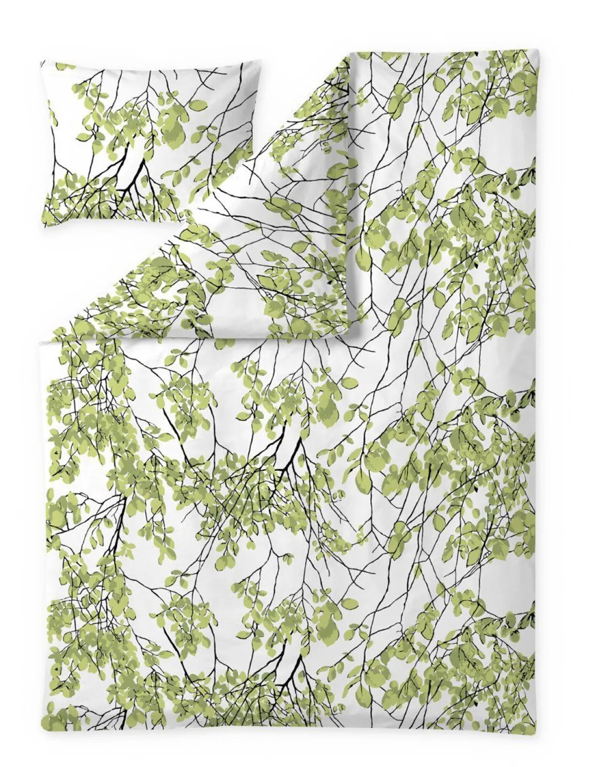 VALLILA PUSSILAKANASETTI LEHTISADE 150X210+50X60CM VIHREÄ