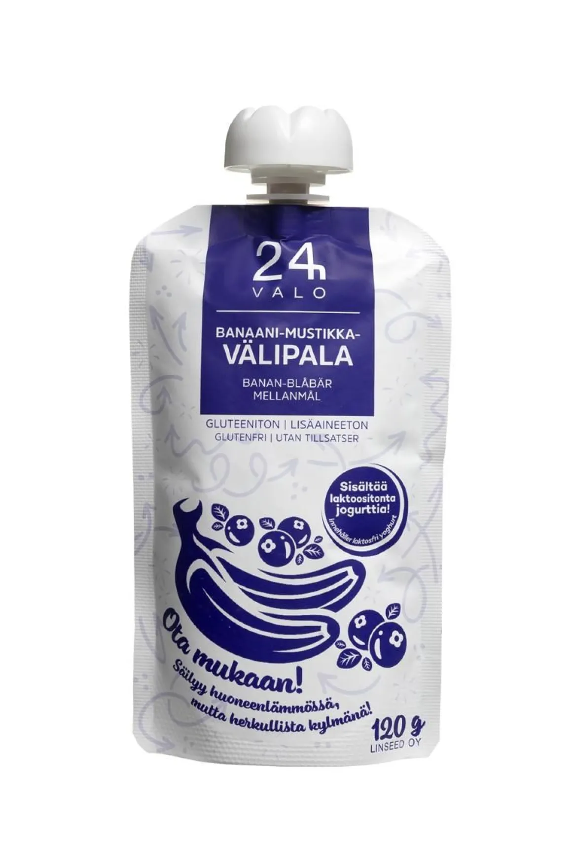 VALO24H BANAANI MUSTIKKA VÄLIPALA 120 G