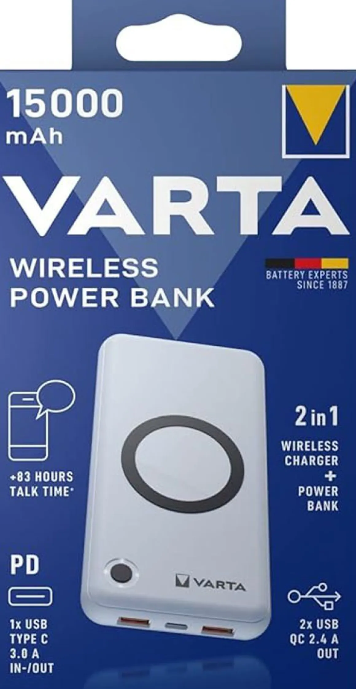 VARTA LANGATON VARAVIRTALÄHDE 15000MAH