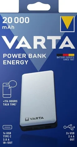 VARTA VARAVIRTALÄHDE 20000MAH