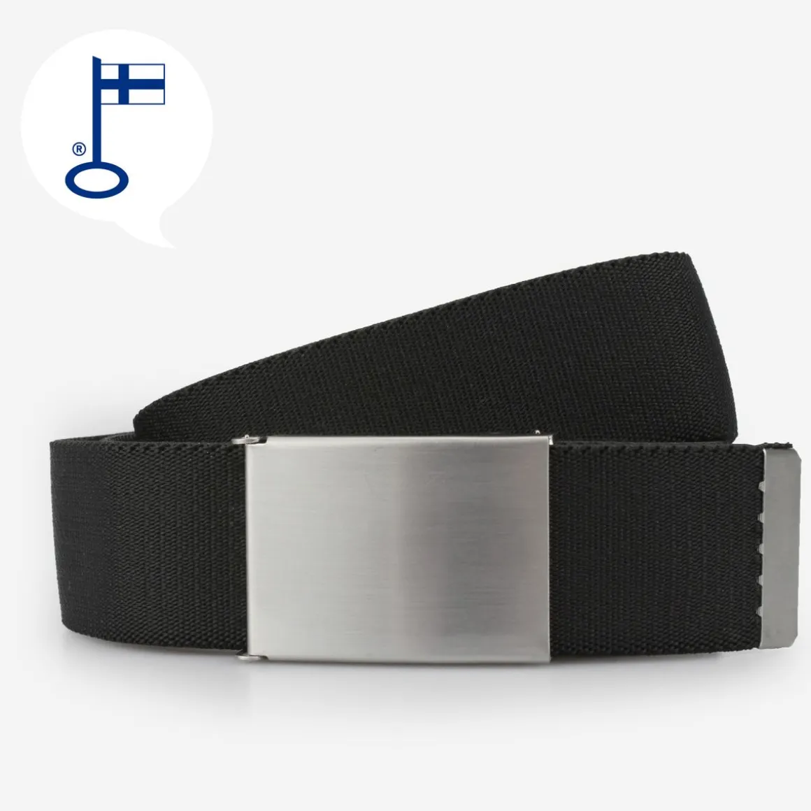 VENIZ CANVASVYÖ MUSTA JOUSTAVA 40MM, LENTOKONESOLJELLA