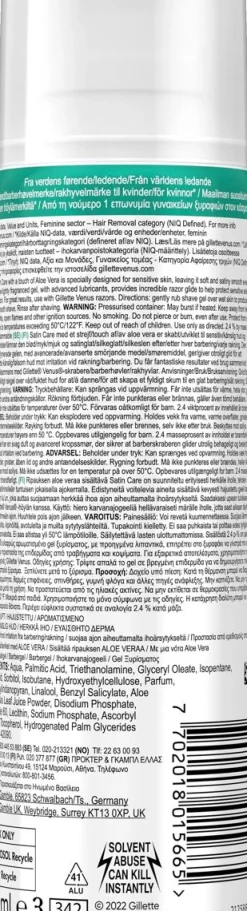 VENUS SATIN CARE SENSITIVE ALOE VERA GLIDE IHOKARVANAJOGEELI HE 200