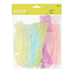 VERSO KORISTEHÖYHENET RAUTALANGALLA PASTELLIVÄRIMIX 42 KP