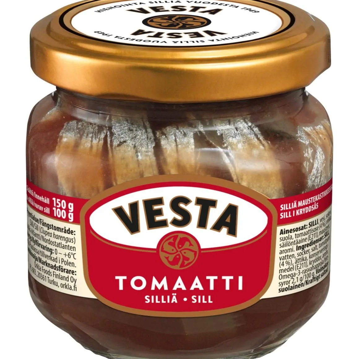 VESTA VESTA SILLIÄ TOMAATTIKASTIKKEESSA 150/100G 100 G
