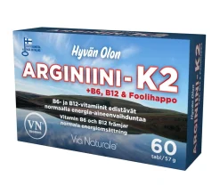 VIA NATURALE HYVÄN OLON ARGINIINI +K2 60 KPL