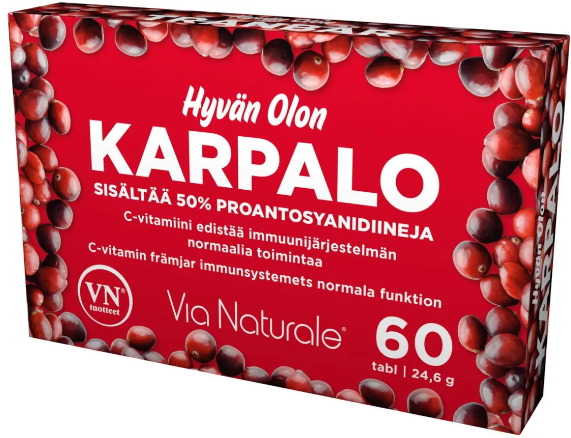 VIA NATURALE HYVÄN OLON KARPALO 60 KPL