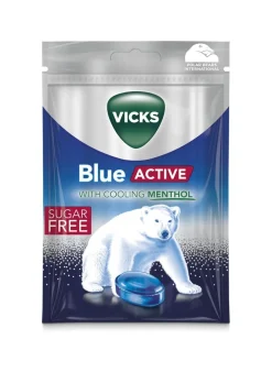 VICKS BLUE ACTIVE SUPER STRONG SOKERITON KURKKUPASTILLI 72 G