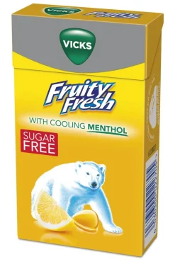 VICKS FRUITY FRESH LEMON&MENTHOL SOKERITON KURKKUPASTILLI 40 G