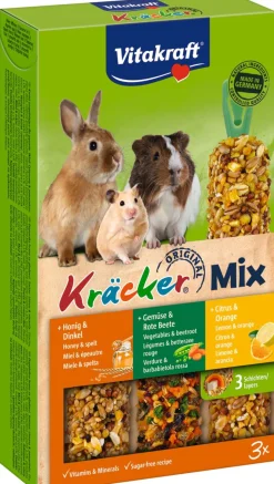 VITAKRAFT JYRSIJÄN KRÄCKER TRIO-MIX SITRUUNA-VIHANNEKSET-HUNAJA 168 G