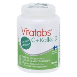 VITATABS C + KALKKI D 200 KPL