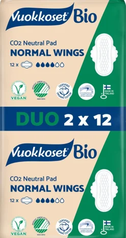 VUOKKOSET 100% BIO 2X12 DUO WINGS NORMAL 24 KPL