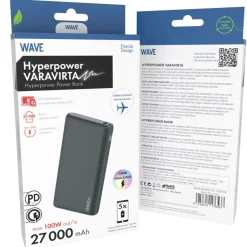 WAVE HYPERPOWER 100W LISÄVIRTA 27000MAH MUSTA
