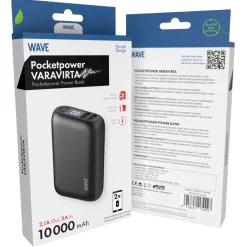 WAVE LISÄVIRTALÄHDE POCKETPOWER, 10000MAH, MUSTA