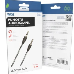 WAVE AUDIOKAAPELI, PUNOTTU 3,5MM, 1M