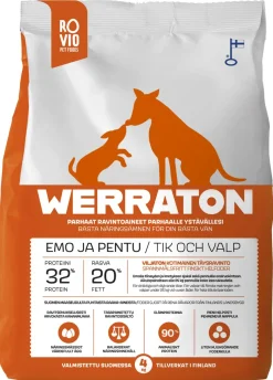 WERRATON KOIRAN TÄYSRAVINTO VILJATON EMO JA PENTU 4 KG