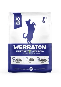 WERRATON KOIRAN VÄLIPALAKEKSI MUSTIKKA 450 G