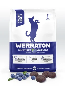 WERRATON KOIRAN VÄLIPALAKEKSI MUSTIKKA 450 G