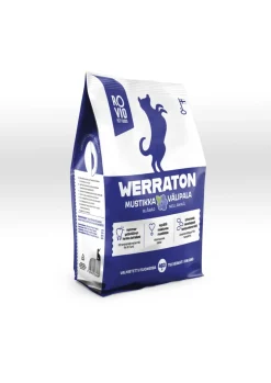 WERRATON KOIRAN VÄLIPALAKEKSI MUSTIKKA 450 G