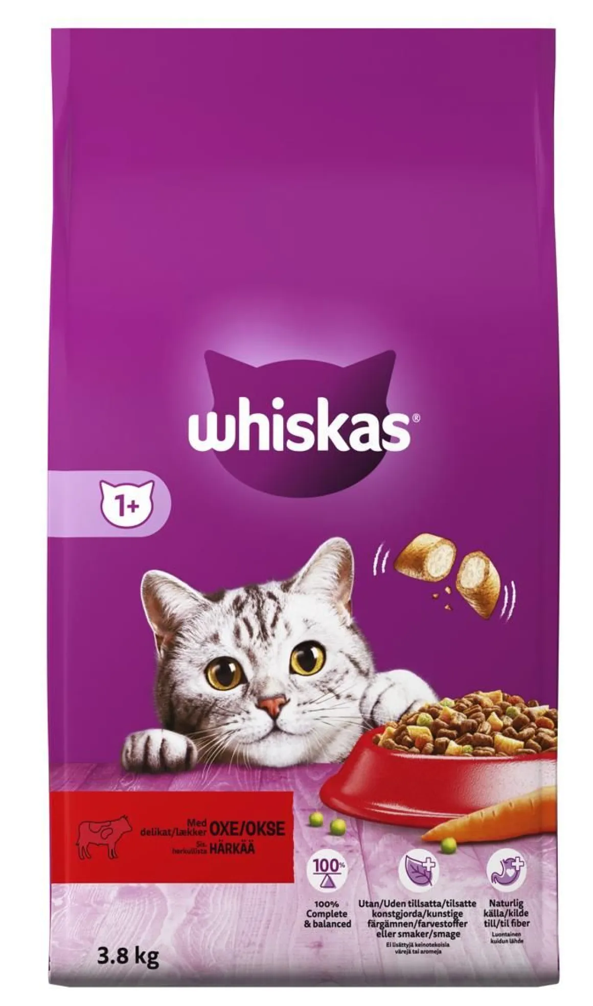 WHISKAS 1+ HÄRÄNLIHAA 3,8 KG