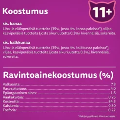 WHISKAS 11+ SIIPIKARJAHERKUT HYYTELÖSSÄ 12*85G 1,02 KG