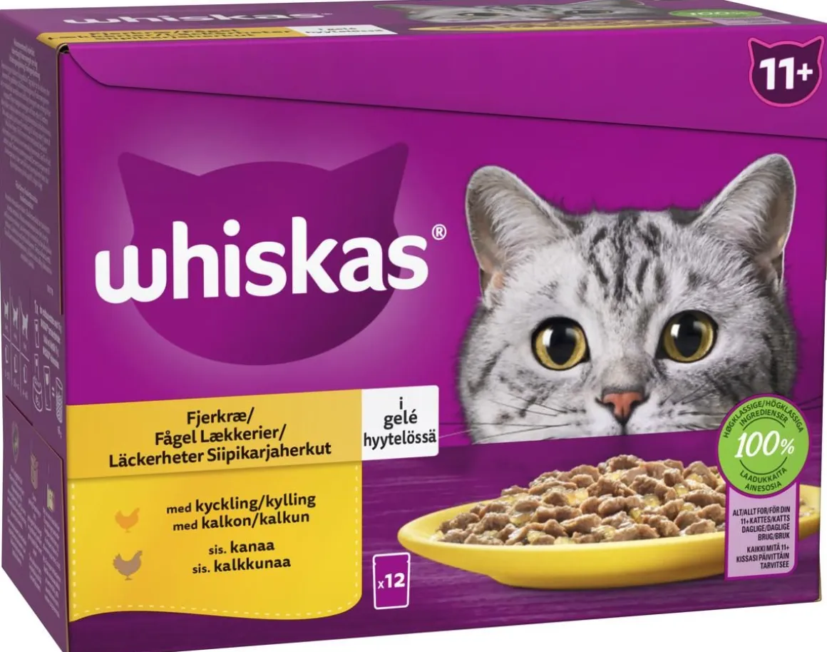 WHISKAS 11+ SIIPIKARJAHERKUT HYYTELÖSSÄ 12*85G 1,02 KG