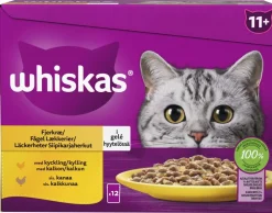 WHISKAS 11+ SIIPIKARJAHERKUT HYYTELÖSSÄ 12*85G 1,02 KG