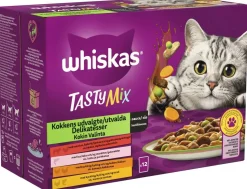WHISKAS 1+ TASTY MIX KOKIN VALINTA KASTIKKEESSA 12*85G 1,02 KG