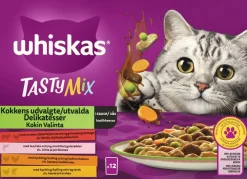 WHISKAS 1+ TASTY MIX KOKIN VALINTA KASTIKKEESSA 12*85G 1,02 KG