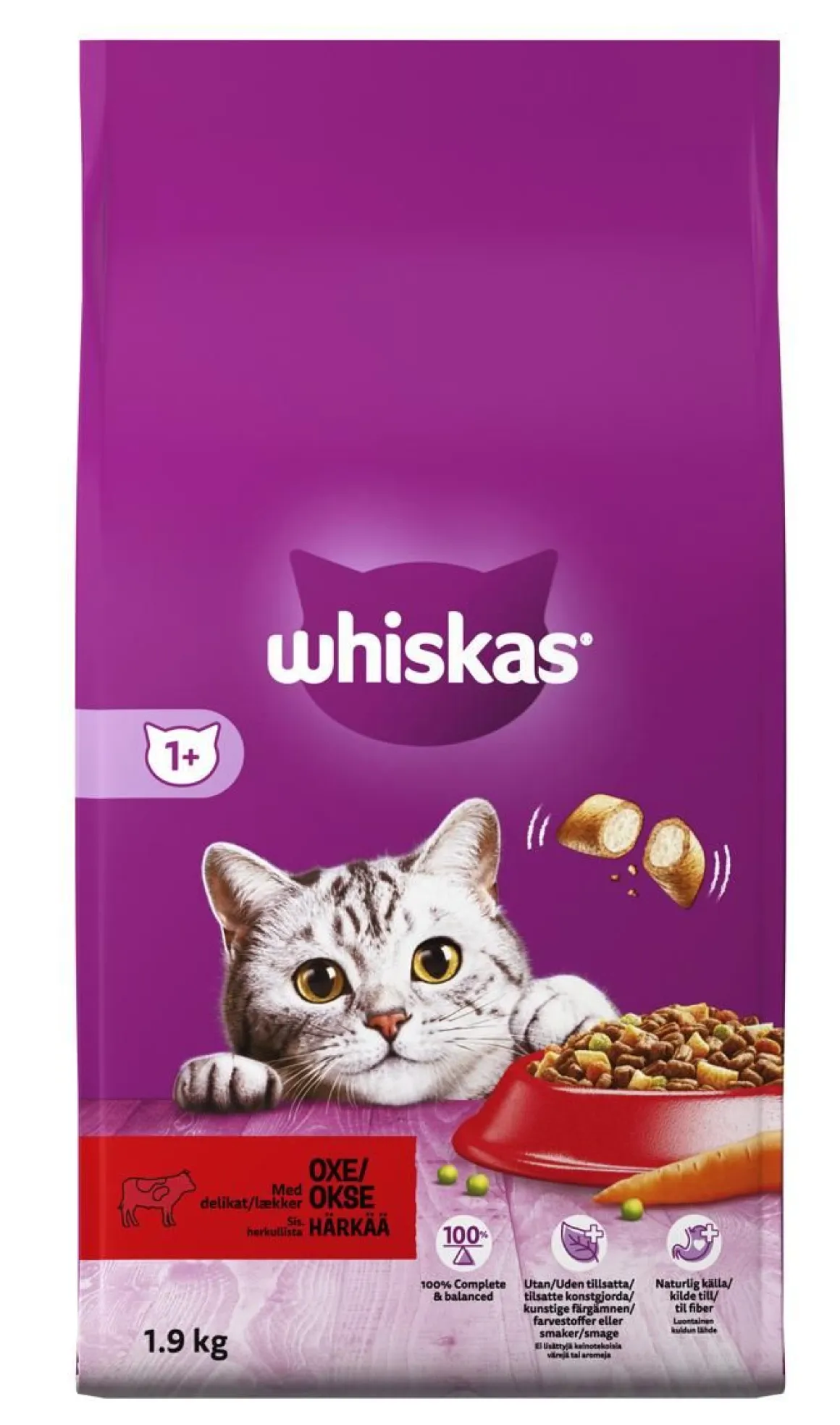 WHISKAS 1+ HÄRÄNLIHAA 1,9 KG