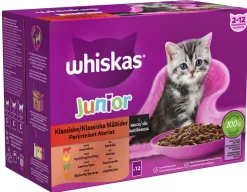 WHISKAS JUNIOR PERINTEISET ATERIAT KASTIKKEESSA 12*85G 1,02 KG