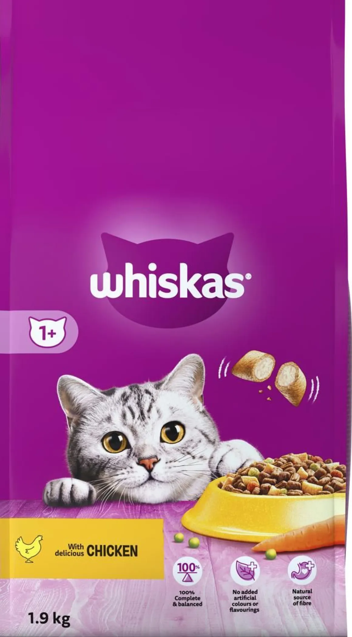 WHISKAS 1+ KANAA 1,9 KG