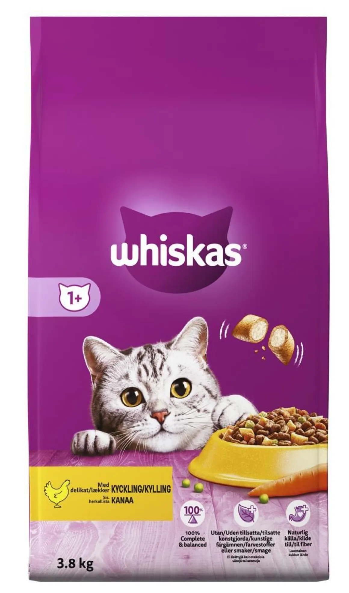 WHISKAS 1+ KANAA 3,8 KG