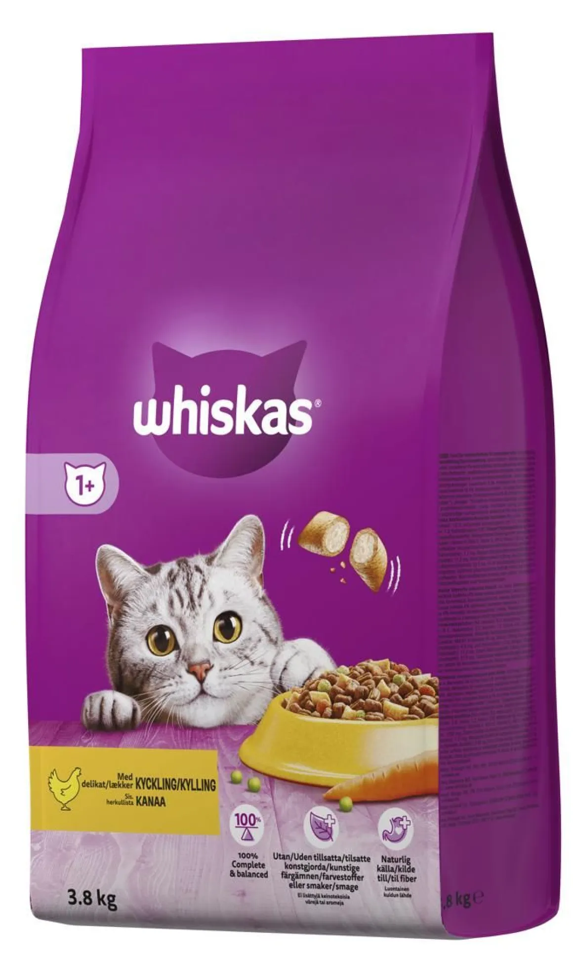 WHISKAS 1+ KANAA 3,8 KG