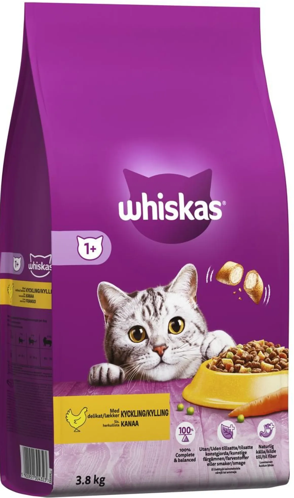 WHISKAS 1+ KANAA 3,8 KG