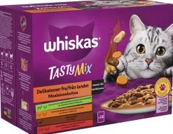 WHISKAS 1+ TASTY MIX MAALAISSEKOITUS KASTIKKEESSA 12*85G