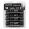 W&N BRUSHMARKER NEUTRAL GREY TONES 12+1-LAJITELMA