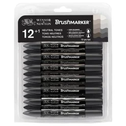W&N BRUSHMARKER NEUTRAL GREY TONES 12+1-LAJITELMA