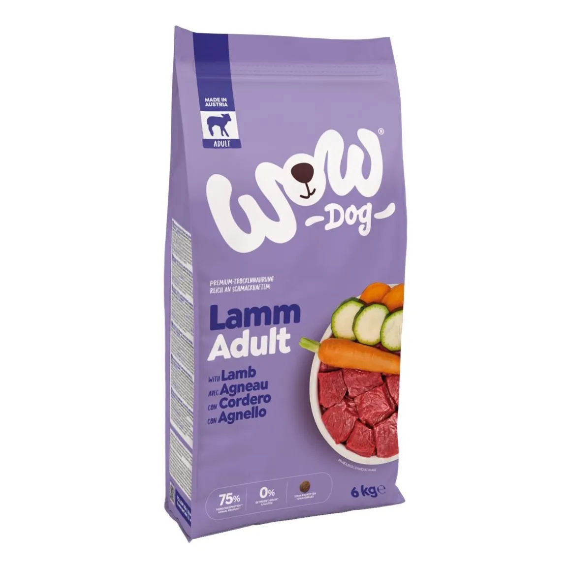 WOW DOG KOIRAN TÄYSRAVINTO ADULT SIS. LAMMASTA 6 KG
