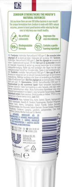 ZENDIUM FRESH & WHITE HAMMASTAHNA 75 ML