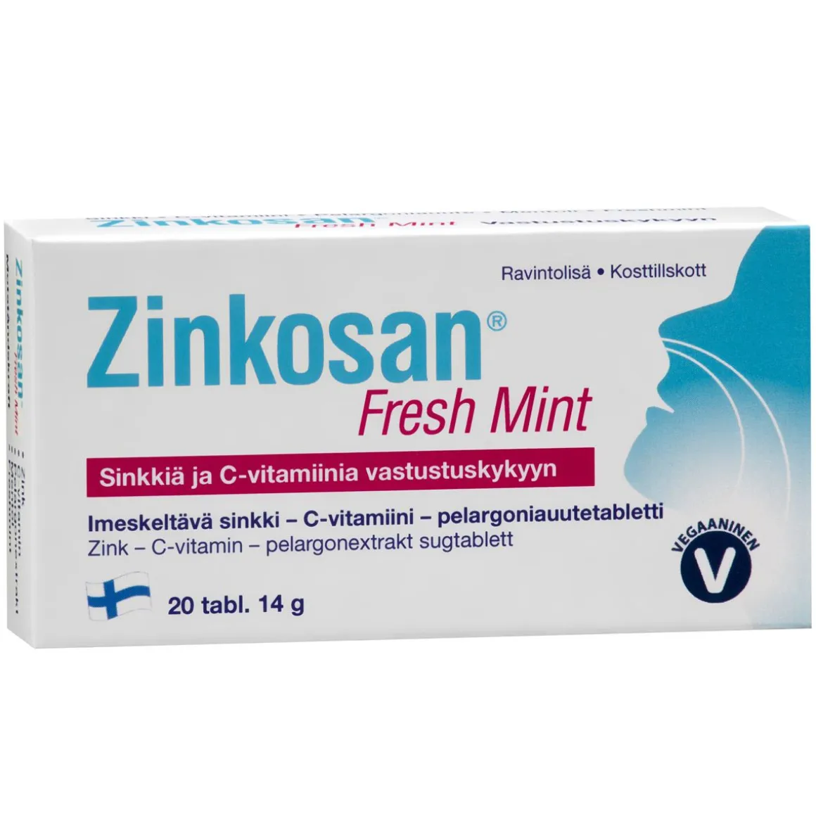 ZINKOSAN FRESH MINT AROMAATTINEN IMESKELYTABLETTI 20 KPL